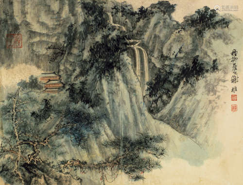 谢稚柳（1910～1997） 山水小品 镜心 设色纸本