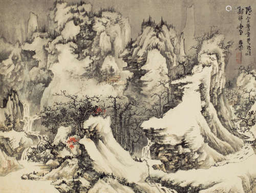 谢稚柳（1910～1997） 雪景山水 镜心 设色纸本
