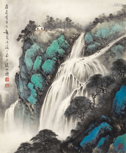 黄幻吾（1906～1985） 岭南飞瀑 镜心 设色纸本