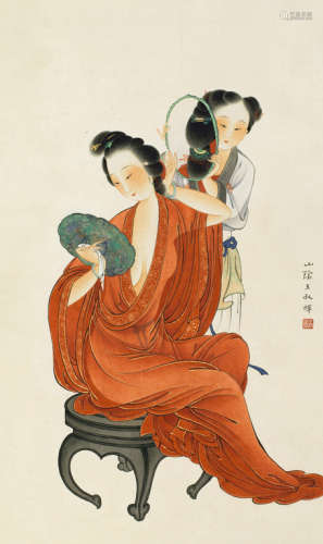 王叔晖（1912～1985） 梳妆图 镜心 设色纸本