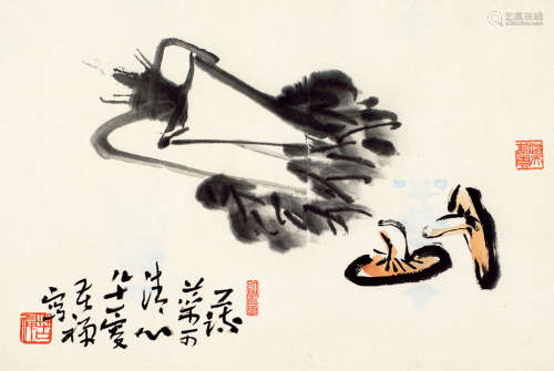 李苦禅（1899～1983） 蔬果图 镜心 设色纸本