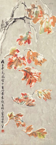 商笙伯（1869～1962） 戊子（1948年）作 雪景 立轴 设色纸本