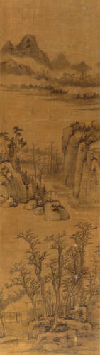 罗牧（1622～1705） 山水 立轴 水墨绢本