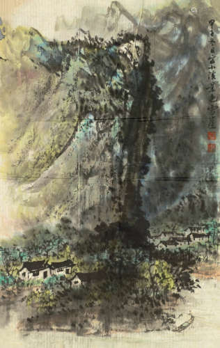 王雪崖（1927～1997） 甲子（1984年）作 山水 镜心 设色纸本
