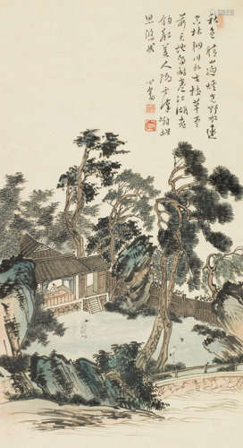 溥儒（1896～1963） 山水人物 立轴 设色纸本
