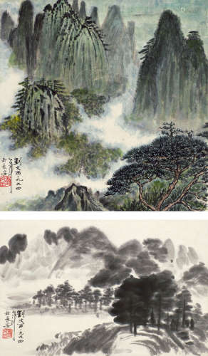 刘文西（b.1933） 1994年作 山水双挖 立轴 设色纸本