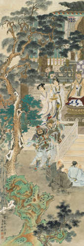 徐操（1899～1961） 辛巳（1941年）作 人物故事图 立轴 设色纸本