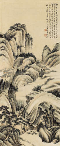 吴榖祥（1848～1903） 仿文待诏山水 镜心 设色纸本
