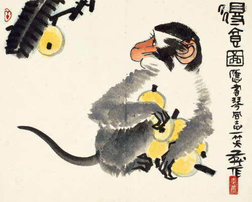 李燕（b.1943） 得食图 镜心 设色纸本
