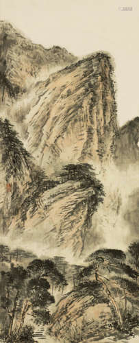 吴镜汀（1904～1972） 山水 立轴 设色纸本
