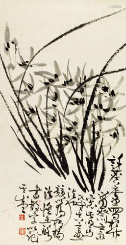许麟庐（1916～2011） 兰花 立轴 水墨纸本