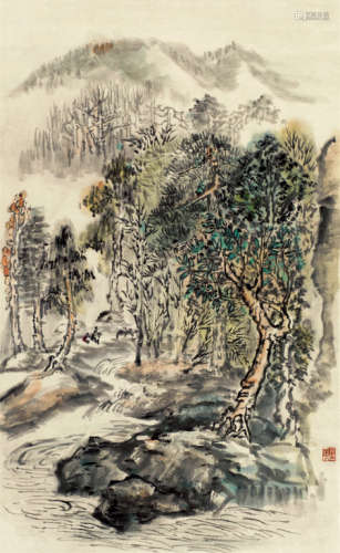 赵望云（1906～1977） 山水 立轴 设色纸本