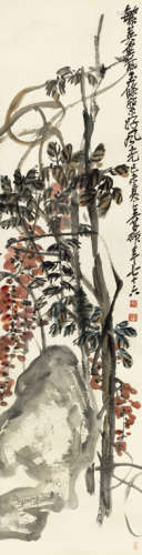 吴昌硕（1844～1927） 己未（1919年）作 繁花盛开 立轴 设色纸本