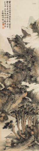 胡佩衡（1892～1962） 丙寅（1926年）作 山亭寻诗 立轴 设色纸本
