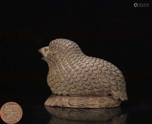 A QUAIL SHAPED COPPER COVER BOX