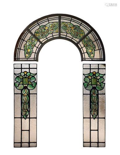 约1900年 美国新艺术运动风格彩色玻璃门廊