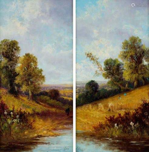 20世初 英国风景油画 （一对）