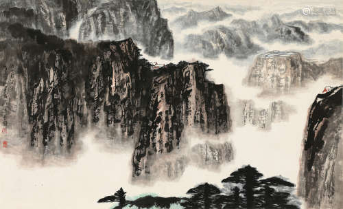 李琼久 丙辰（1976）年作 峨嵋雷洞坪 镜心 设色纸本