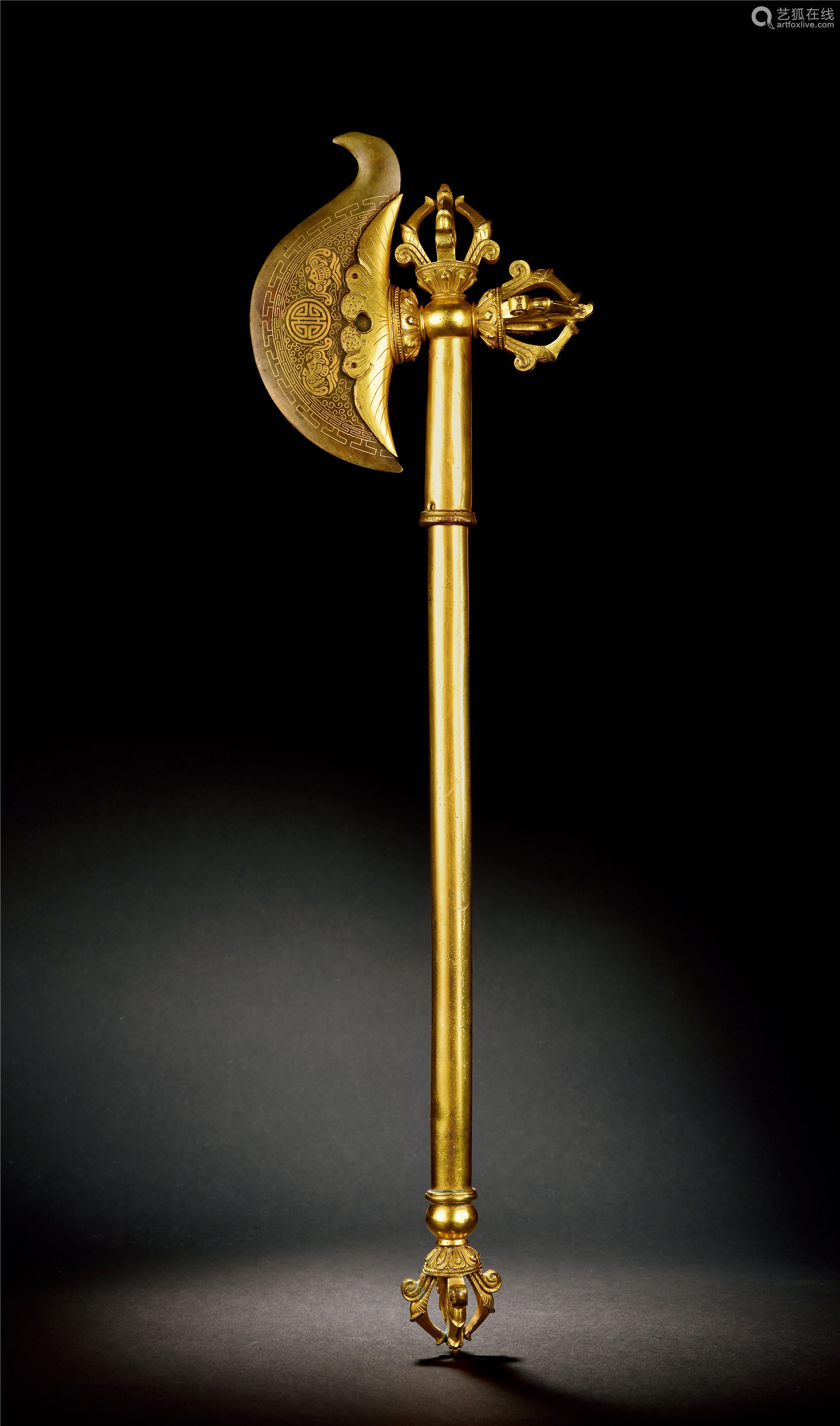 18世纪至19世纪 铜鎏金金刚钺斧