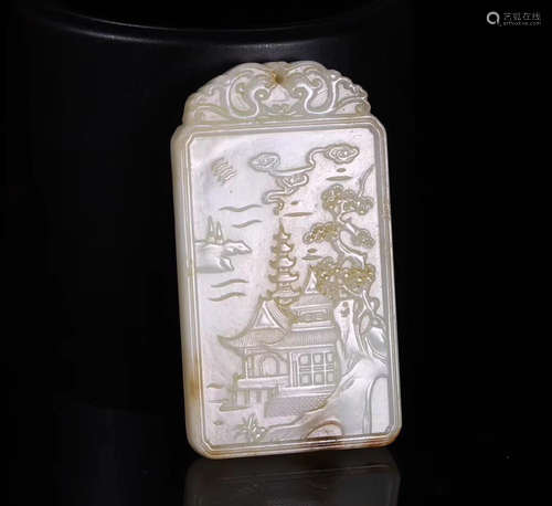 AN OLD HETIAN JADE TABLET