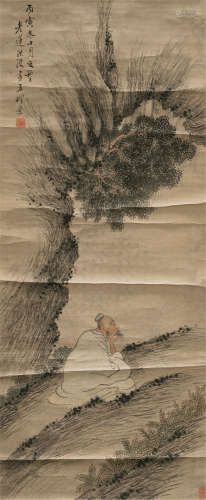 陈洪绶（1599～1652） 人物 立轴 设色纸本