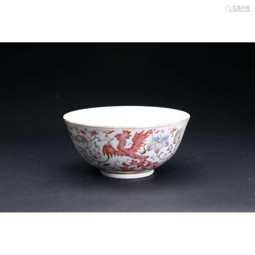 A DOUCAI 'LOTUS AND PHOENIX' BOWL