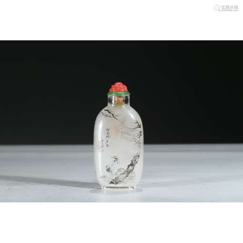 A INSIDE-PAINTED GLASS SNUFF BOTTLE