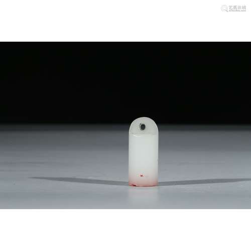 A WHITE JADE CYLINDRICAL SEAL