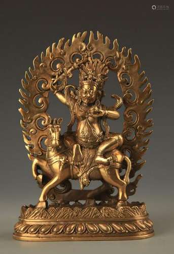 A FINE TIBETAN PALDEN LHAMO FIGURE