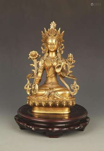 A BRONZE TIBETAN WHITE BODHISATTVA TARA