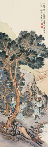 徐操（1899～1961） 风尘三侠 立轴 设色纸本