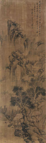 杨文骢（1596～1646）（款） 山居清樾图 镜片 水墨绢本