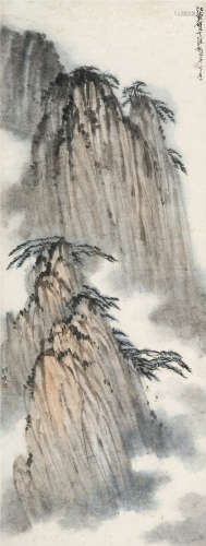 贺天健（1891～1977） 黄山奇景 立轴 设色纸本