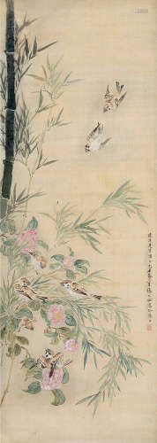 张大壮（1903～1980） 朱雀图 立轴 设色绢本