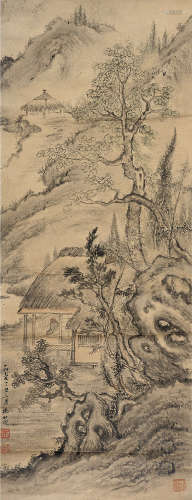 汤贻汾（1778～1853） 山居图 立轴 设色纸本