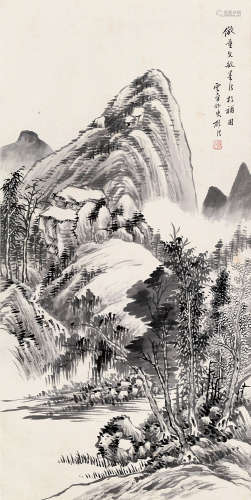 顾若波（1835～1896） 仿董其昌山水 立轴 水墨纸本