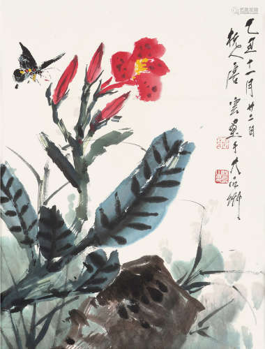 唐云（1910～1993） 蝶恋花 镜片 设色纸本