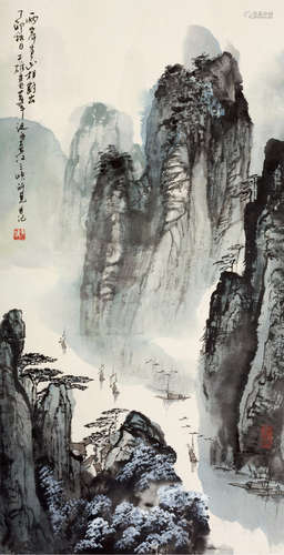 蔡天雄（b.1944） 长江三峡图 立轴 设色纸本