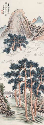 夏敬观（1875～1953） 松屋闲话图 立轴 设色纸本