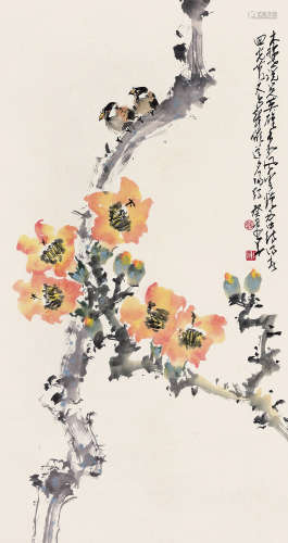 赵少昂（1905～1998） 喜见英雄图 立轴 设色纸本