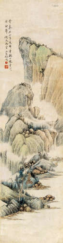 任预（1853～1901） 仿古山水 立轴 设色纸本