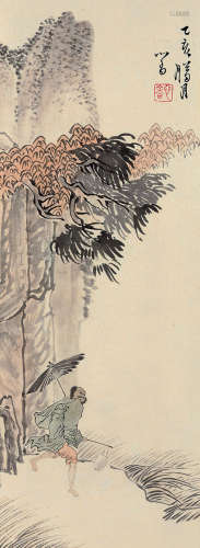 溥儒（1896～1963） 出巡图 镜片 设色纸本