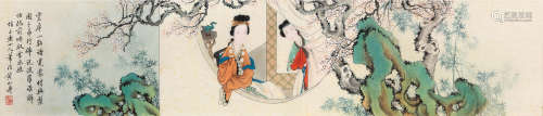 黄山寿（1855～1919） 梅窗幽思图 镜片 设色纸本