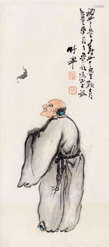 竹禅（1824～1901） 福在眼前 立轴 设色纸本