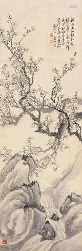 黄山寿（1855～1919） 墨梅图 立轴 水墨纸本