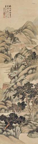 戴以恒（1826～1891） 光绪二年（1876年）作 松溪水榭 立轴 设色纸本