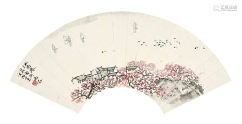 宋文治（1919～1999） 江南春 扇面镜心 设色纸本