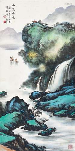 黄幻吾（1906～1985） 山光水色 立轴 设色纸本