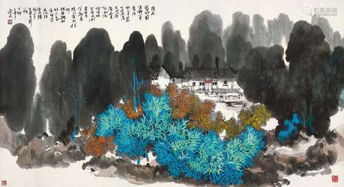 杨延文（b.1939） 丁卯（1987年）作 邓小平故居 镜心 设色纸本