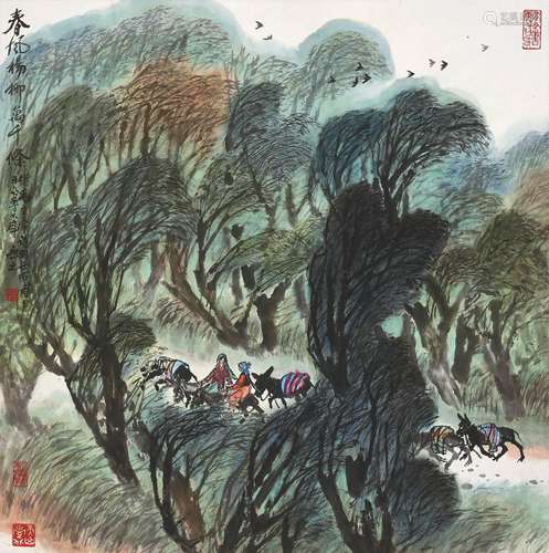 徐庶之（1922～2002） 壬戌（1982年）作 春风杨柳万千条 立轴 设色纸本